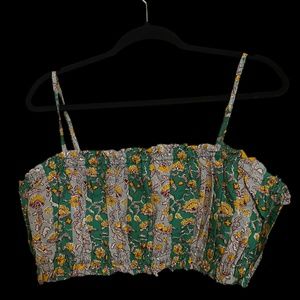 NWOT Rhode Women's Green Floral Crop Top Size M